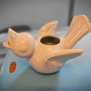 vintage shawnee baby bird planter in blue glaze